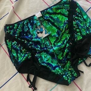 SOLD Brand new I heart raves sequin shorts